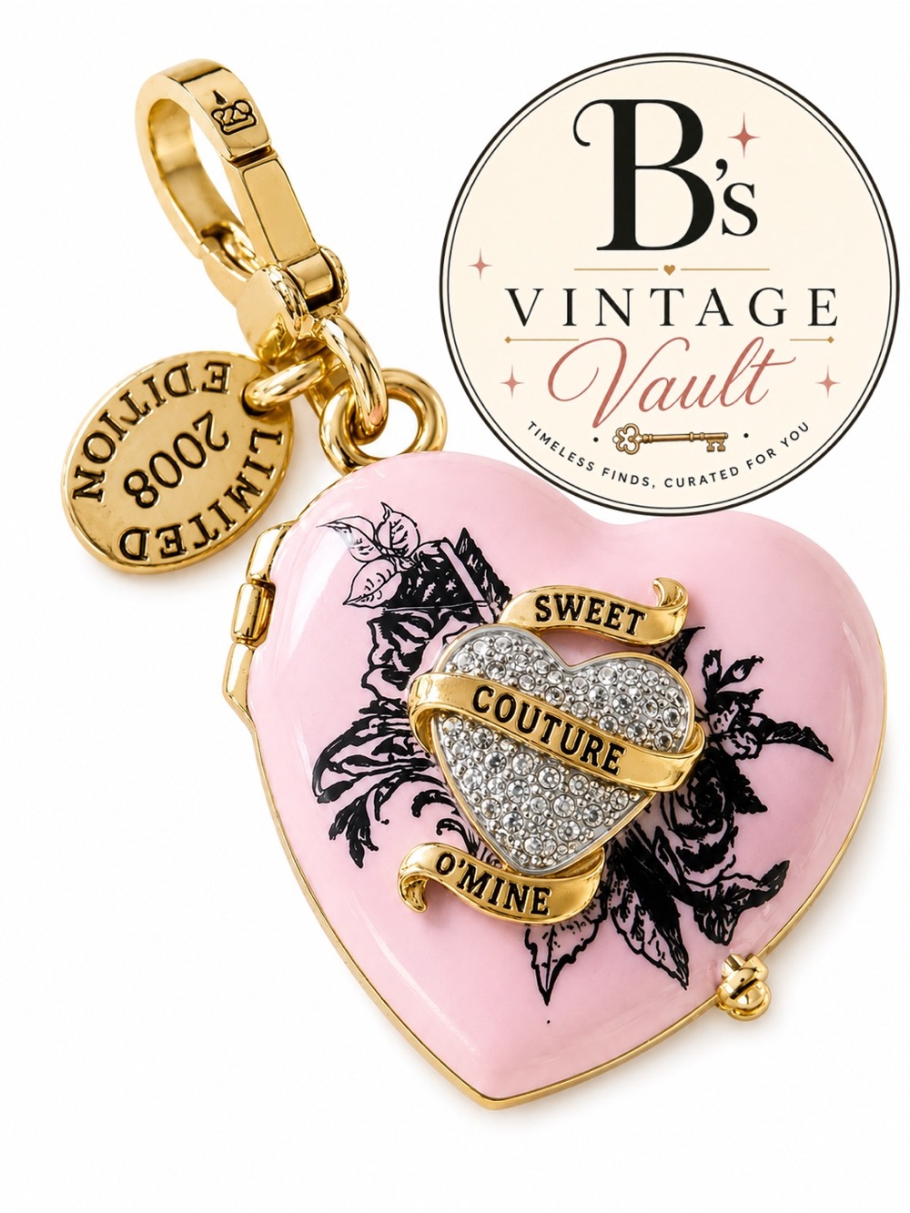 Juicy Couture Pink & Gold Heart Charm Locket